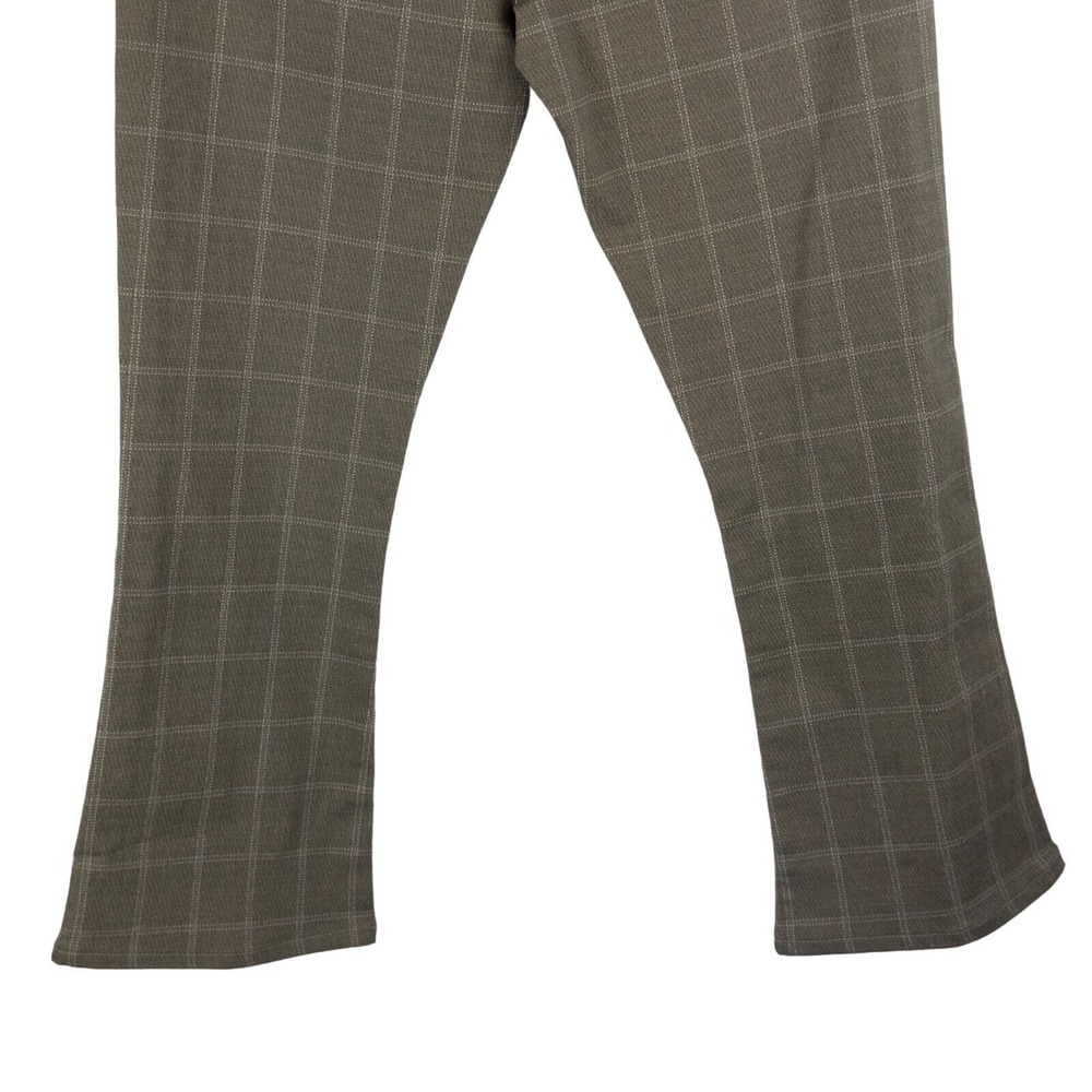 FRAME Le Crop Mini Boot Plaid Windowpane Cropped Pants Tan White Mid Rise 29 - Picture 10 of 16